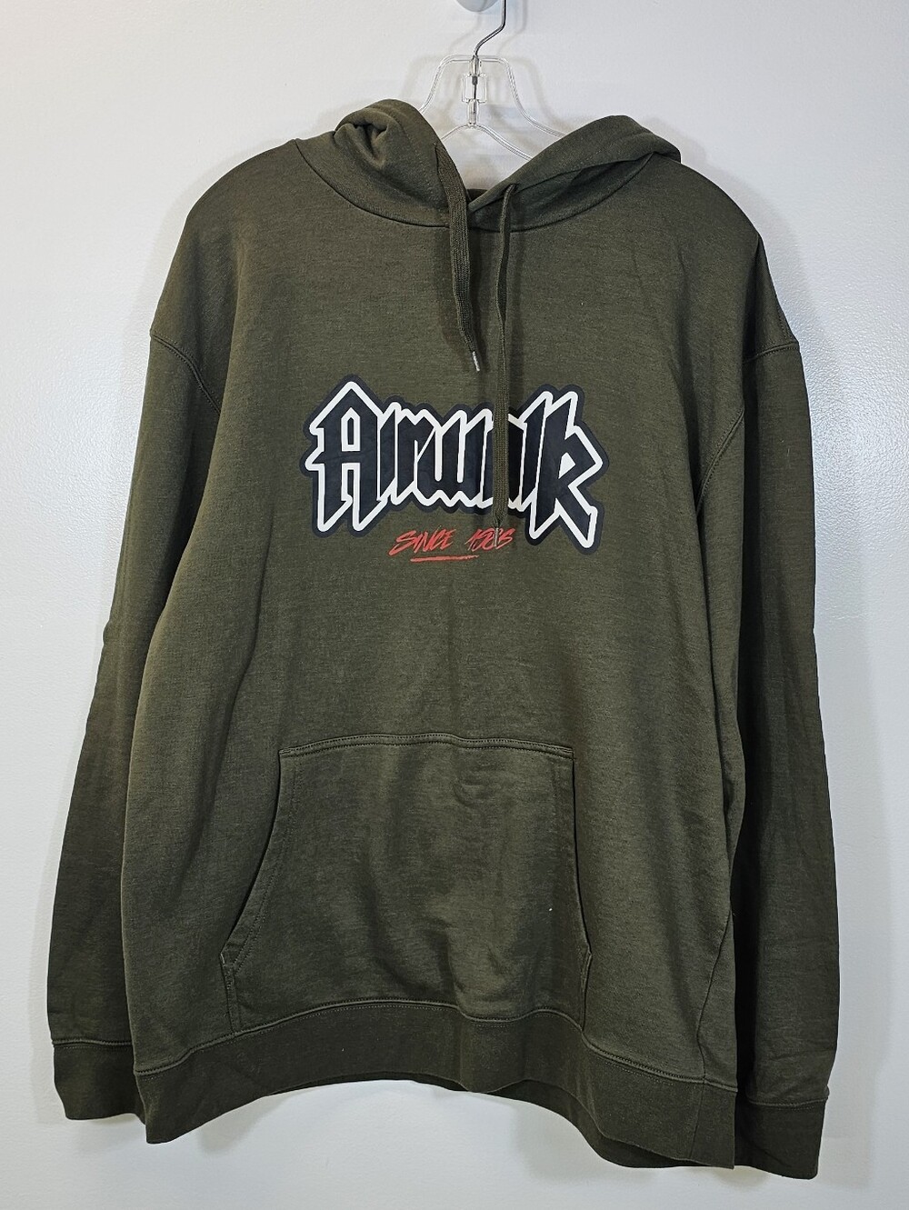 NWOT Airwalk Olive Green Pullover Hoodie with Graphic Logo